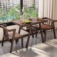 Mobilier d'extérieur Petite table à thé en bois massif pour balcon avec deux chaises pour nouvel ensemble de tables basses pour la maison, le bureau et les loisirs