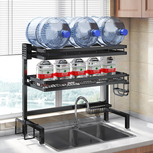 Égouttoir à vaisselle réglable à 2 niveaux en acier inoxydable, support <span class=keywords><strong>de</strong></span> rangement pour assiettes, étagère organisateur, séchoir à vaisselle <span class=keywords><strong>de</strong></span> cuisine - Product Image 5
