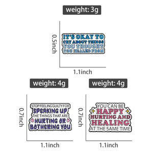 Broches <span class=keywords><strong>de</strong></span> Esmalte con Frases Inspiradoras: Puedes Ser Feliz Mientras Dueles y Te Curas al Mismo <span class=keywords><strong>Tiempo</strong></span>, Venta al por Mayor - Product Image 6
