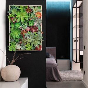 Jardín Vertical Artificial de Suculentas, Kit de Arte para Pared, Marco de Madera, <span class=keywords><strong>Plantas</strong></span> Realistas, Decoración Botánica para Colgar en la Pared, Greatflower - Product Image 6