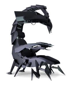 Chaise de travail CLUVENS Scorpion, chaise inclinable, chaise zéro gravité, cockpit informatique pour plusieurs écrans - Product Image 1