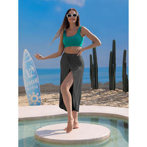 Women's Sexy Crossover <b>Wide</b>-<b>Legged</b> <b>Yoga</b> <b>Pants</b> XXL Size Breathable Sports <b>Pant</b> with Low Waist Made of Spandex/Nylon Ankle Length - Product Image 5