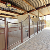 Panneau avant de box de chevaux en bambou, ventilé, en WPC galvanisé, sur mesure, de taille ajustable, pour écuries préfabriquées JH