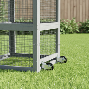 SDC100 Pollaio in Legno Ecologico Impermeabile con Ruote, Facile da Pulire, Gabbia per Pollame da Esterno con Nido e Recinto - Product Image 3