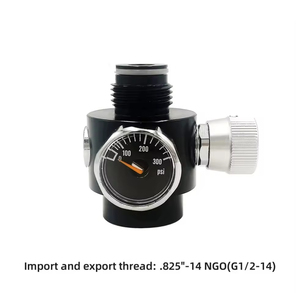 Vanne de régulation de pression d'air CO2 pneumatique en alliage d'aluminium noir Zimakyfa PBRG-300, réglable 0-200 PSI 0-800 PSI G1/2 - Product Image 5