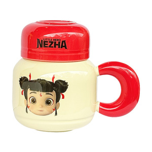 Taza de Cerámica Zuo Mu Nezha con Tapa y Asa, Resistente al Calor, Regalo para Mujeres y Hombres, Uso en Oficina, Primavera 2025 - Product Image 5