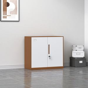 خزانة ملفات فولاذية حديثة صغيرة ببابين أفقيين للتخزين في المنزل والمكتب وغرفة النوم، متينة للاستخدام التجاري وتنظيم الملفات - Product Image 1