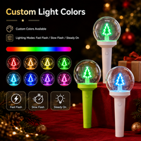 Bâton lumineux de Noël LED en plastique avec poignée personnalisée, impression de logo et motif, style romantique, cadeau ultime pour les fêtes et les célébrations
