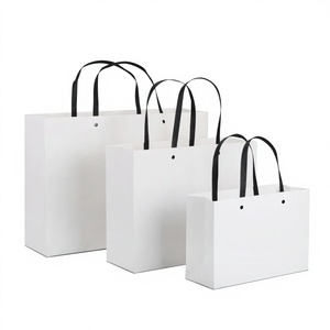 Bolsa de Regalo de Lujo Simple con Diseño de Cuerda Plana de Diez Hilos, Embalaje de Cartón Biodegradable con Impresión de Logotipo en Lámina Offset - Product Image 1