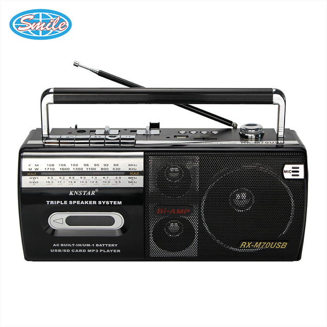 Cassette Radio Retro Boombox Player AC Powered or Battery Operated Stereo AM/FM Radio Speaker