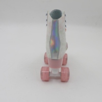 Vente en gros Nouveau modèle de patins à roulettes à talon haut avec roues blanches Chaussures de skate clignotantes pour enfants