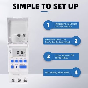 รีเลย์ดิจิตัลโปรแกรมได้สำหรับควบคุม25A 220V สวิตช์ตั้งเวลา <span class=keywords><strong>THC15A</strong></span> ป้องกันการส่งสัญญาณไมโครคอมพิวเตอร์รายสัปดาห์/รายวัน - Product Image 5