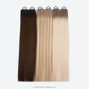 नए आगमन रूसी मानव बालों को डबल खींचा प्रतिभा वेफ्ट कुंवारी बाल अदृश्य हाथ बंधे फ्लैट प्रतिभा वेफ्ट वीट एक्सटेंशन - Product Image 5