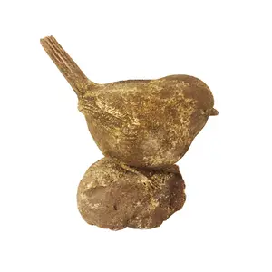 6 인치 홈 장식 수지 골동품 골드 버드 입상 Polyresin 조류 동상 록 Polystone 조류 액세서리 - Product Image 1