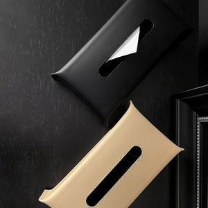 Caja de pañuelos de cuero clásica de lujo ligero estilo Ins, impermeable y multiusos, para mesa de centro de sala de estar, decoración de alta gama - Product Image 3