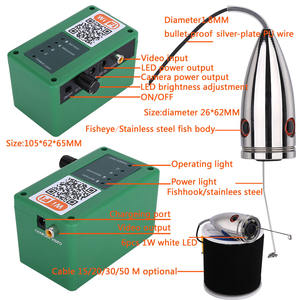 Moniteur couleur 20m 10 "pouces Kit de caméra vidéo de pêche sous-marine Wifi sans fil avec caméra 720P 1000TVL pour la pêche <span class=keywords><strong>en</strong></span> <span class=keywords><strong>mer</strong></span> - Product Image 5