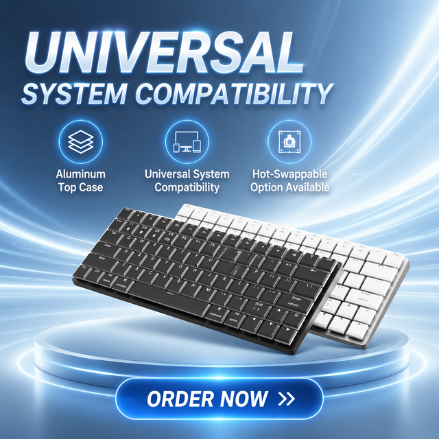 79-Key Slim Mechanical Keyboard-Compact Full-Size Design Wireless/Wired Dual-Mode Universal Compatibility