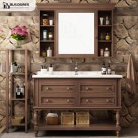 Buildgres Elegant 350x600 Vanité de salle de bain Meuble de salle de bain en bois Vanité de salle de bain