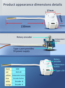 360 °   Module d'encodeur rotatif à sortie d'impulsions numériques, contrôle Type-C pour réglage du volume, régulation de la vitesse, gradation des LED - Product Image 4