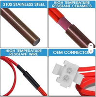 Allumeur de poêle à granulés 12V en acier inoxydable HP22 HP22I HP22N HP21 HP50 HP50GC HP61 pour Comfortbit Castle