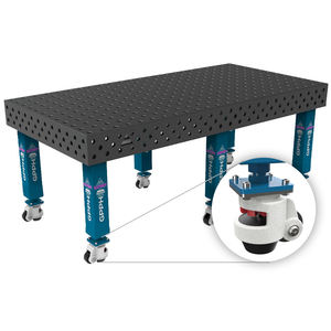 SteelExpert GPPH 2.4x1.2m wheeled <b>welding</b> <b>bench</b>, 25mm thick, 28mm holes - Product Image 1