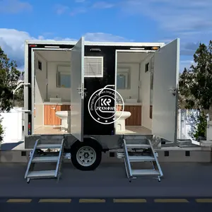 2024 Luxury Portable Toilet Trailer Hitch Toilet 23468 Seat Mobile Restroom Trailer Bathroom Containers