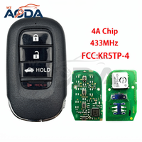 Llave Inteligente para Auto 433MHz 4A Chip 72147-3A0-A01 FCC ID KR5TP-4, Sistema de Entrada sin Llave para Honda Accord CR-V HRV Pilot Civic