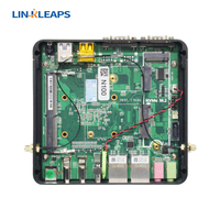 Linkleaps PC Mini Industri Embedded Tanpa Kipas N95 N100 N150 J6412 Terlaris dengan Tiga Layar 4K, Dual GbE LAN, 2 COM
