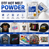 Poudre adhésive thermofusible TPU DTF pour emballage personnalisé, fabricant de poudre anti-sublimation basse température pour impression textile
