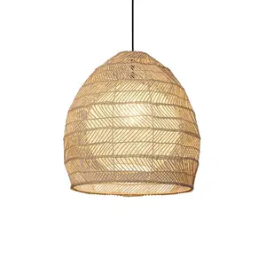 Lampade in bambù lampadari a soffitto sala da pranzo lampada a sospensione a sospensione lampade in Rattan paralume paralume