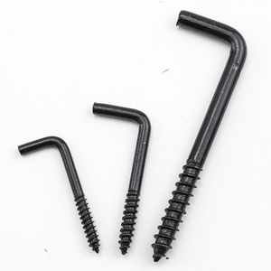 10pcs/bag Carbon Steel Black-zinc Plated/Blue-white Zinc Plated L-type Right-angle Hooks M2.5 M3.4 M4.7 Self-tapping Screws - Product Image 1