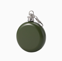 Flacon de poche minimaliste en acier inoxydable 304 rond avec logo personnalisé, mini flacon à liqueur pour cadeau promotionnel