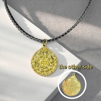 Collier en laiton avec pendentifs breloques signes du zodiaque et sceau de Salomon (Neuf Palais et Huit Trigrammes) pour hommes et femmes, vente en gros