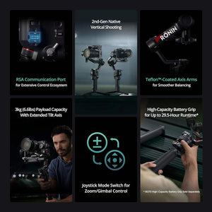 Stabilisateur de caméra professionnel DJI <span class=keywords><strong>Ronin</strong></span> RS4 avec bras d'axe revêtus de téflon et verrouillage automatique pour vlog, vidéo de mariage, gimbal - Product Image 3