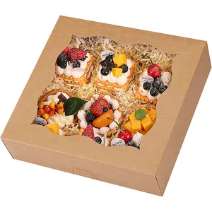 6-pack porte-rafraîchissements biscuits cupcake boîte avec fenêtres étanche snack emballage boîte en papier