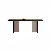 Table à manger rectangulaire flottante noire en quartz acrylique de style italien, luxe léger, moderne et minimaliste, pour la maison et les restaurants