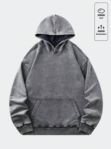 Sudadera con Capucha Oversize para Hombre, Estilo Urbano Vintage, con Estampado Gráfico de Pedrería, Hombro Caído y Corte Holgado, Personalizada por Fabricante de Ropa - Product Image 5