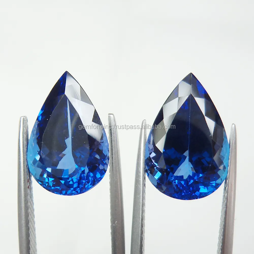 5X8mm Tanzanite pietra preziosa sfaccettata pera taglio sciolto pietra preziosa naturale Tanzanite coppia per fare gioielli in argento pietra Tanzanite