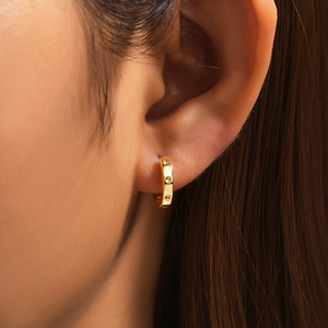 CANNER Pendientes de Aro Huggies Clásicos de Plata de Ley 925 con Incrustaciones de Circonita 5A, Joyería para Mujer, Chapados en Oro de 18K, Ideales para Fiestas - Product Image 5