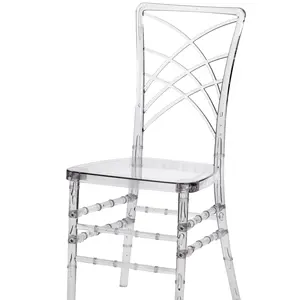 Wholesale factory hotel Transparent Crystal Resin Plastic Event Acrylic Wedding Chiavari Chair for events