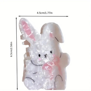 مخصص Bunny Acetate كليب لطيف لؤلؤ نسيج أرنب تصميم ملحقات الشعر للنساء يوميا واستخدام هدية - Product Image 3