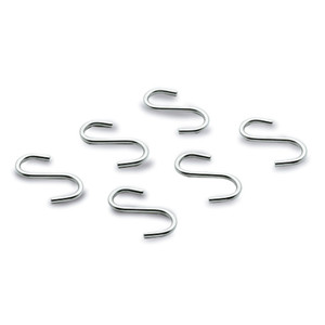 Ganci metallici a forma di S in acciaio inossidabile, confezione da 6, per l'organizzazione e lo stoccaggio di oggetti dietro le porte e sui muri - Product Image 1