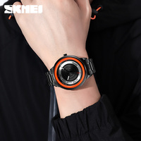 Jam tangan Analog Lcd 9267 SKMEI, jam tangan besar Analog logo kustom tahan air, jam tangan pria mode baru, tombol bulat