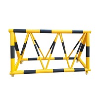 Barrera de Aislamiento Escolar Amarilla y Negra Personalizable, Barrera de Seguridad Portátil, Bloqueador de Carreteras Plegable, Bolardo de Acero