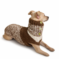 Pull pour chien en tricot épais rayé avec col montant, à deux pattes, avec boutons, vêtements chauds d'hiver pour chien XS S M