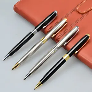 निर्माता थोक धातु कलम सस्ते गुणवत्ता लक्जरी Ballpoint कलम अनुकूलित बॉल पेन चांदी सोना