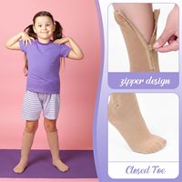 Chaussettes de compression graduée à fermeture éclair, hauteur genou, 20-30 mmHg, respirantes, pour le soutien de la circulation, chaussettes de compression athlétiques pour enfants