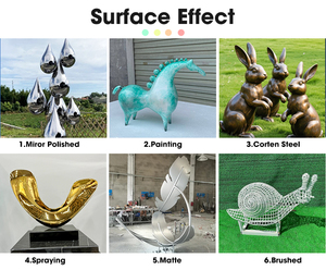 Estatuas de Animales de Jardín de Fibra de Vidrio Personalizables, Esculturas Geométricas de Tigre y Leopardo de Acero Inoxidable con Espejo - Product Image 5