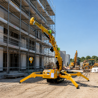 Mini-grue araignée de 12 tonnes avec une hauteur de levage de 22 mètres pour les travaux de construction d'infrastructure sur site