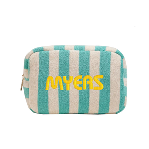 Personalized Embroidered Striped Terry Cosmetic <strong>Bag</strong> Bachelorette Party Customized Toiletry <strong>Bags</strong> Logo Stripe Cosmetic Pouch <strong>Bag</strong> - Product Image 3